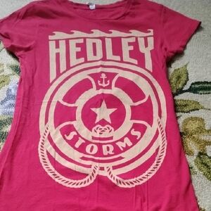 Women's Red Vintage Medium Hedley Canada Band Disgraced Music Concert Shirt